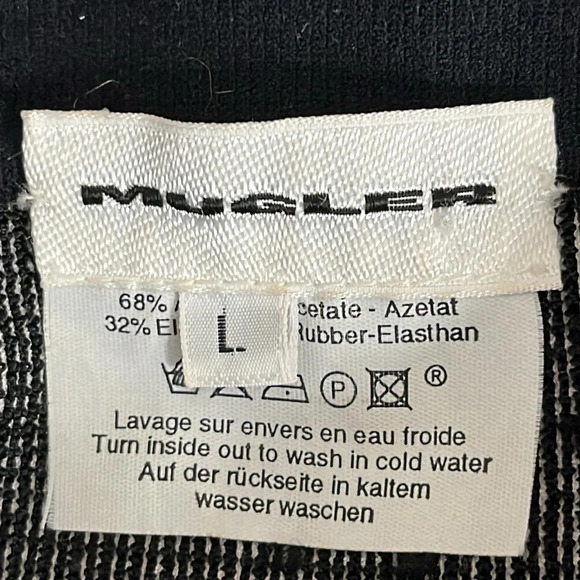 Mugler Vintage Knit Short Sleeve Fitted Cut Out Dress - Size Large - Picture 5 of 5